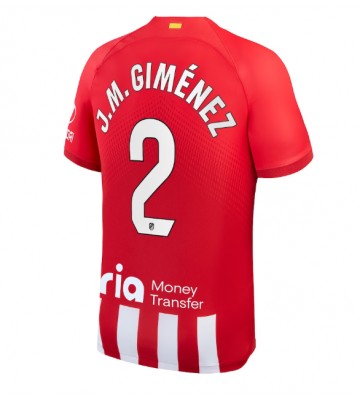 Atletico Madrid Jose Gimenez #2 Primera Equipación 2023-24 Manga Corta